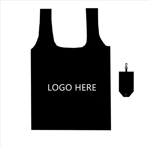 Folding Grocery Tote Bag with Pouch w/carabiner