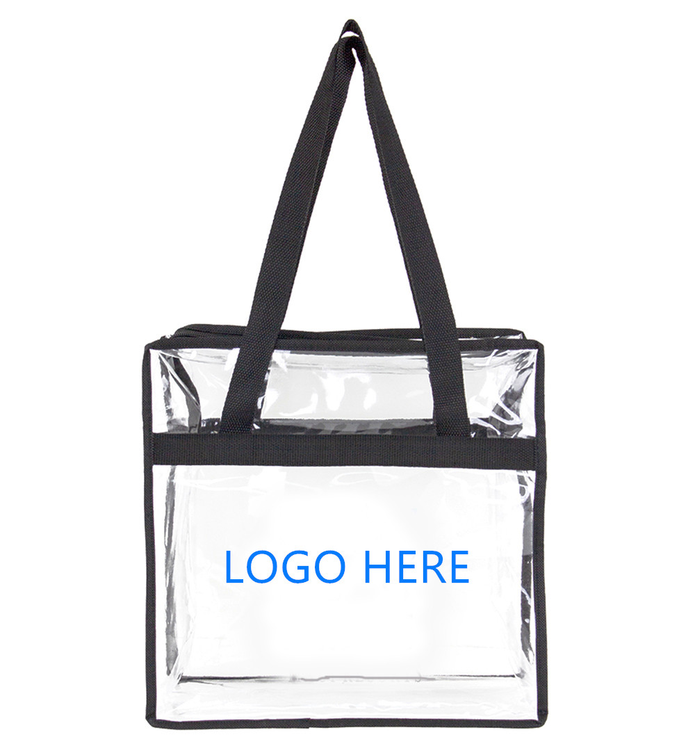 PVC tote bag with zipper closure