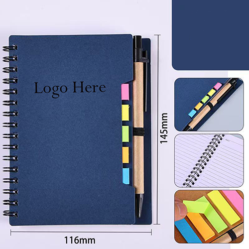 Kraft Paper Spiral Notebook with Pen & Stick