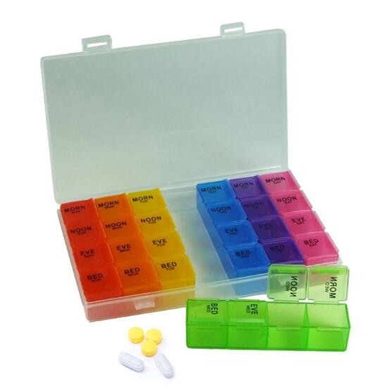 Weekly Pill Organizer 3x/day 7 Day Box for Vitamins Fish Oil