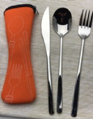 Eating utensils in a case