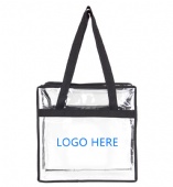 PVC tote bag with zipper closure