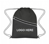 Drawstring backpack with zipper pocket