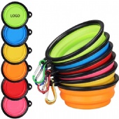 Silicone Collapsible Pet Bowl With Carabiner