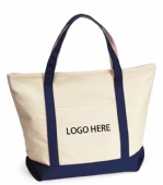16oz cotton canvas tote with zipper closure
