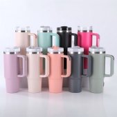 30 Oz Insulated Car Tumbler With Straw & Handle