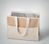 Jute and canvas cooler bag