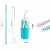 Collapsible Silicone Drinking Straw Set