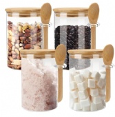 Glass Sugar Container with Spoon - 4 Pack