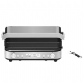 1600W Stainless Steel Contact Grill with Easy-Cleaning Non-Stick Tray